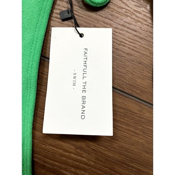Faithfull the Brand NWT Andrea Bikini Bottom Plain Green Toweling (Sz L) - Picture 4 of 9